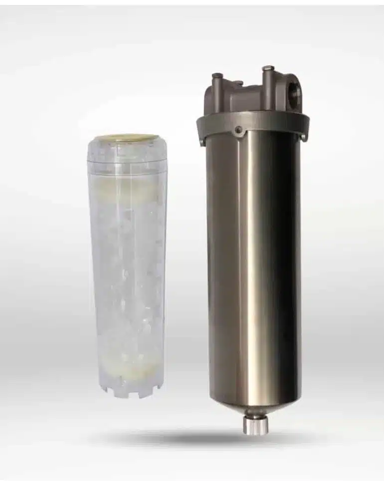 מסנן אבנית דירתי  נירוסטה כולל ברז שטיפה